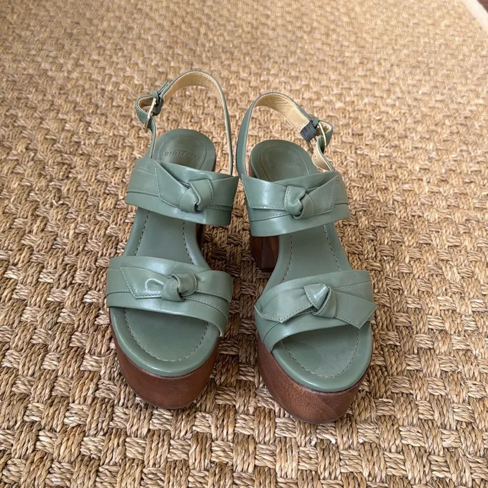 New Without Box Leather And Wood Platform Heel By Alexandre Birman
